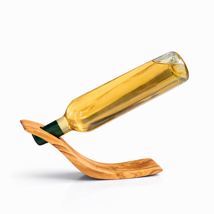 Range-bouteilles en bois d'olivier