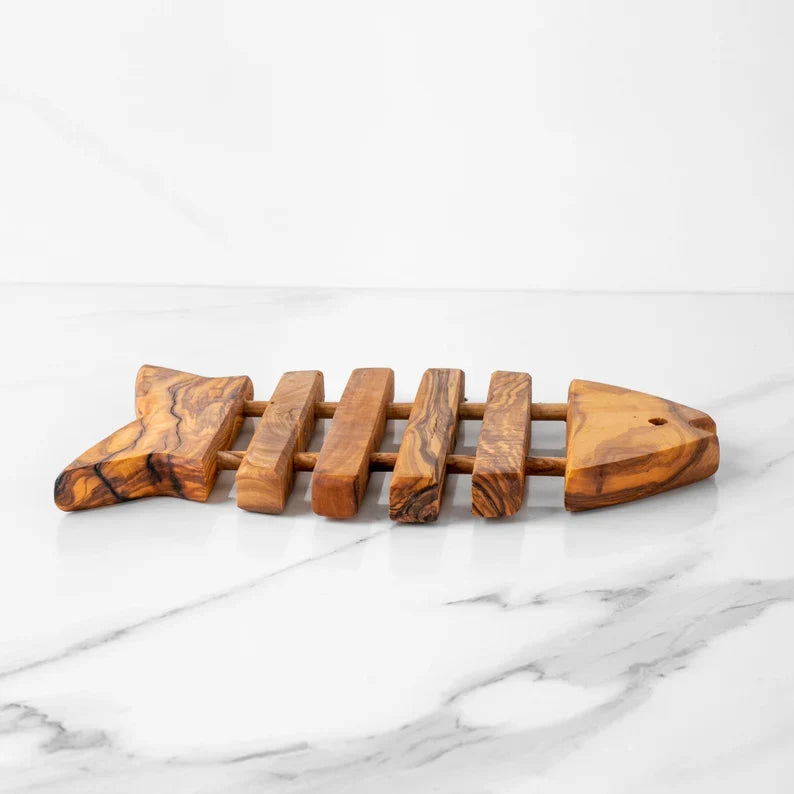 Dessous de verre artisanal en bois d'olivier