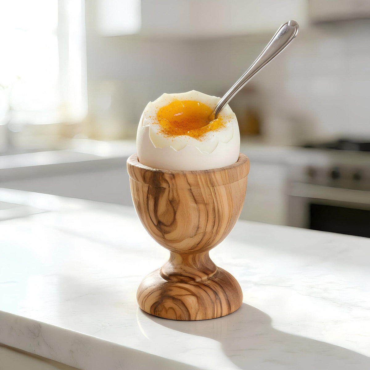 Coquetier en bois d'olivier