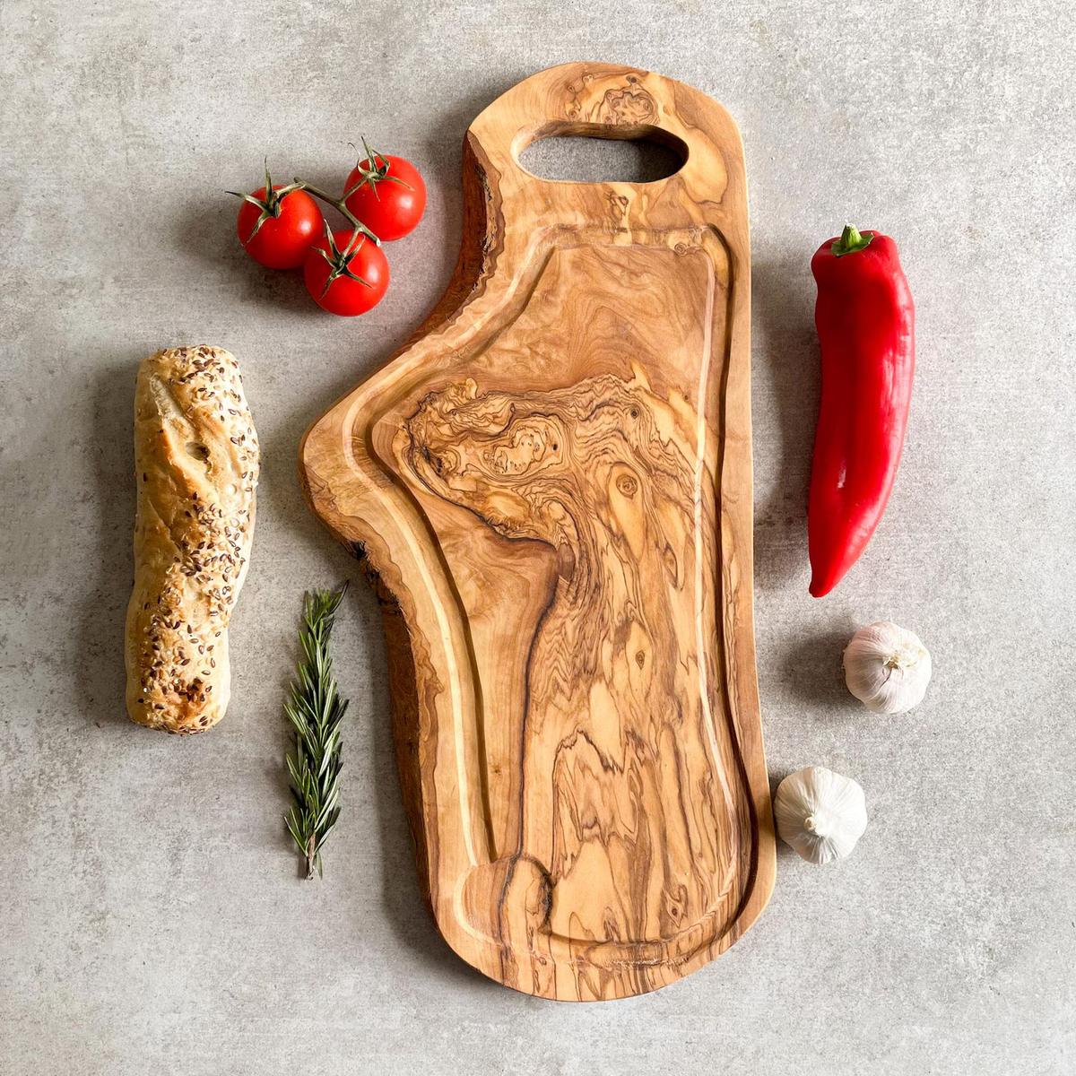 Grande planche de service en bois d'olivier 45 cm
