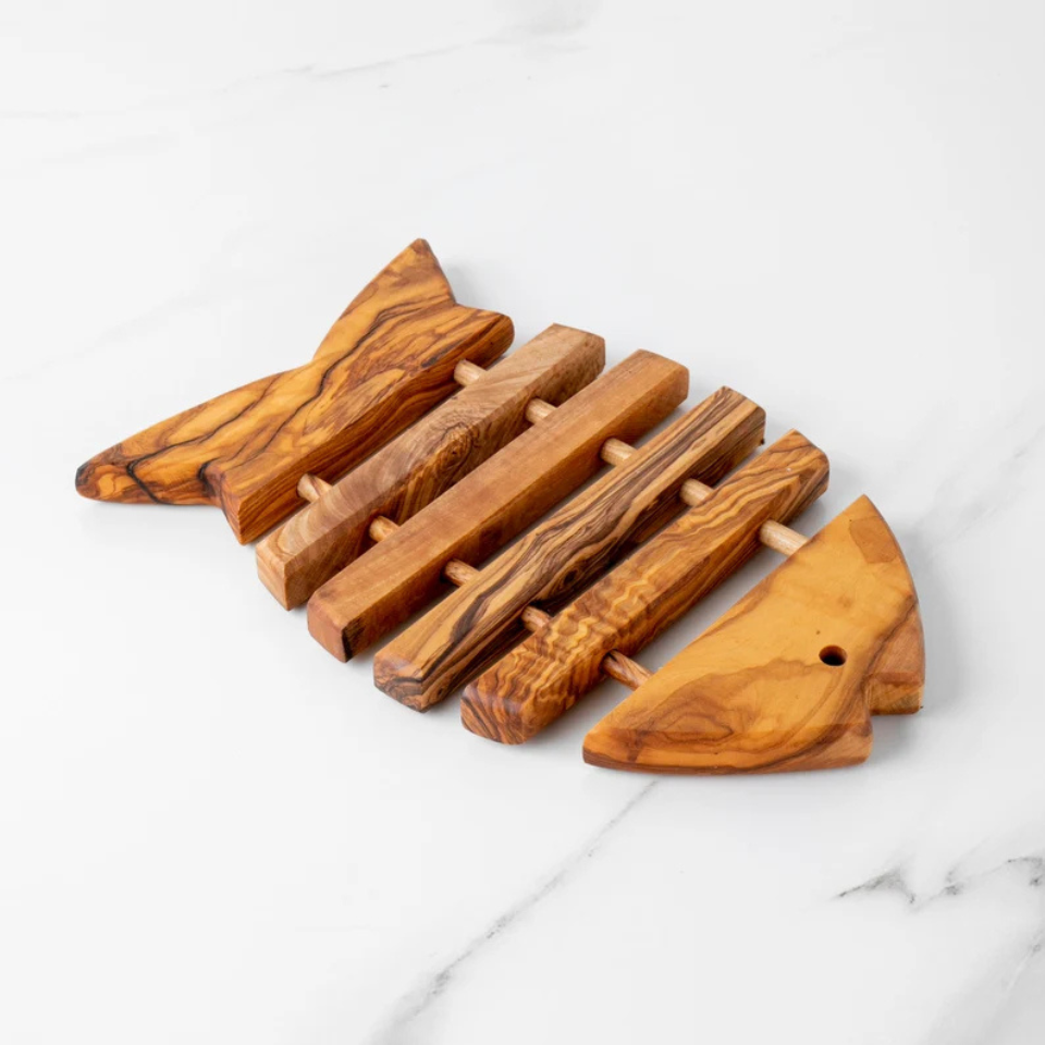 Dessous de verre artisanal en bois d'olivier