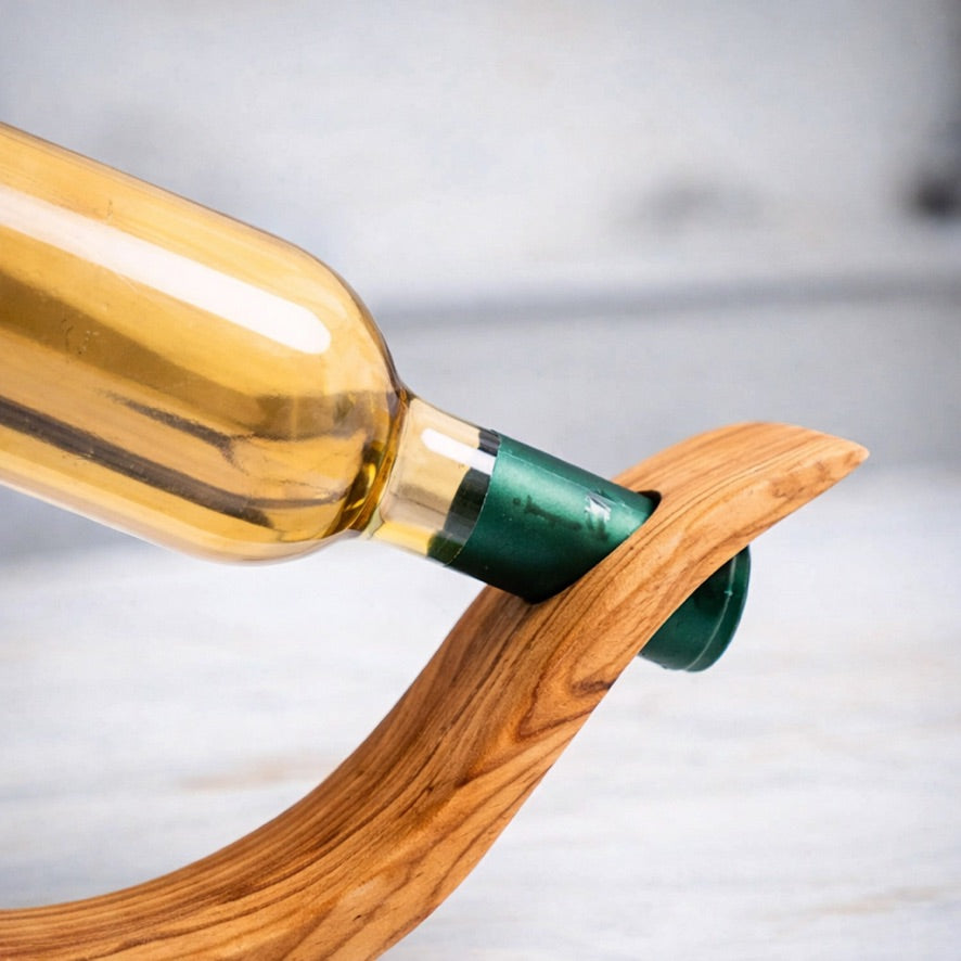 Range-bouteilles en bois d'olivier