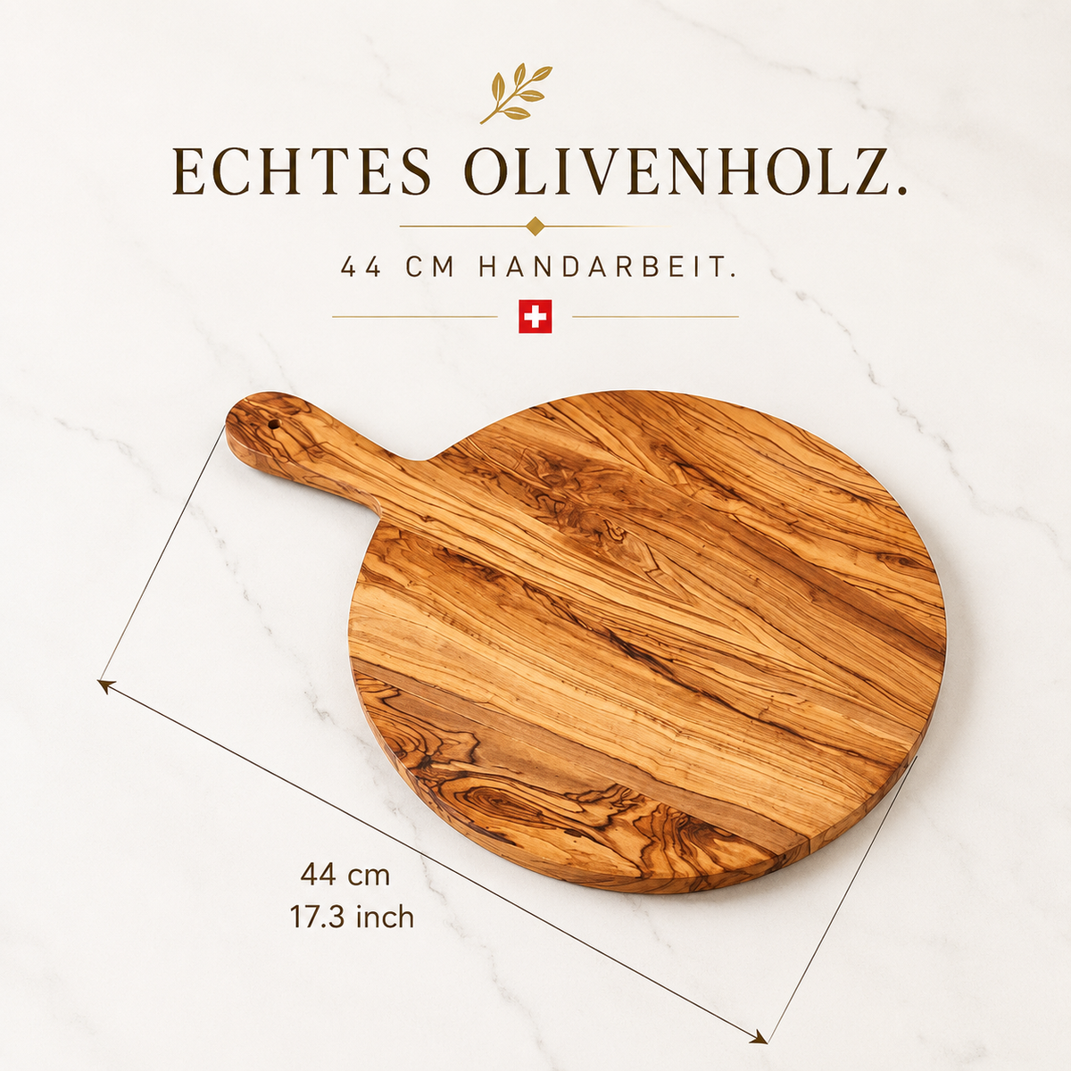 Pelle à pizza artisanale en bois d'olivier
