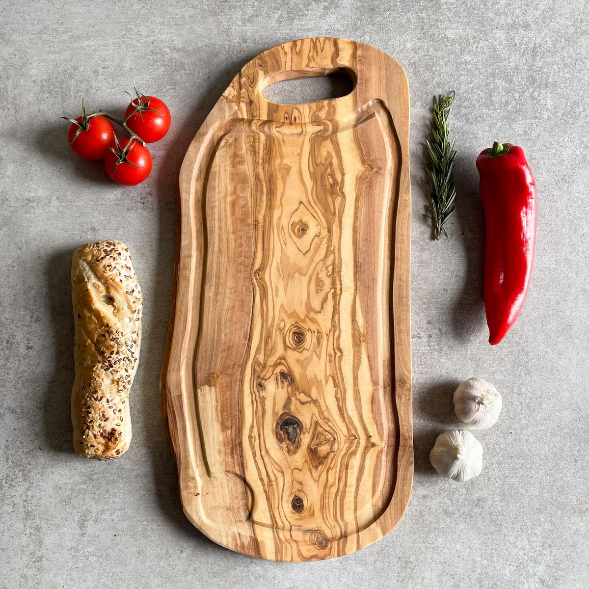 Grande planche de service en bois d'olivier 45 cm