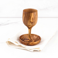 Verre à vin en bois d'olivier