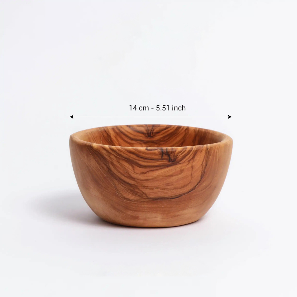 Bol artisanal de taille moyenne en bois d'olivier