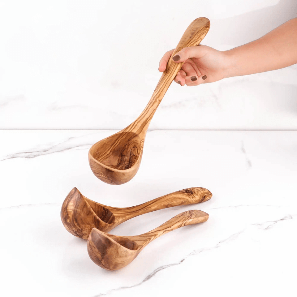 Louche en bois d'olivier faite main