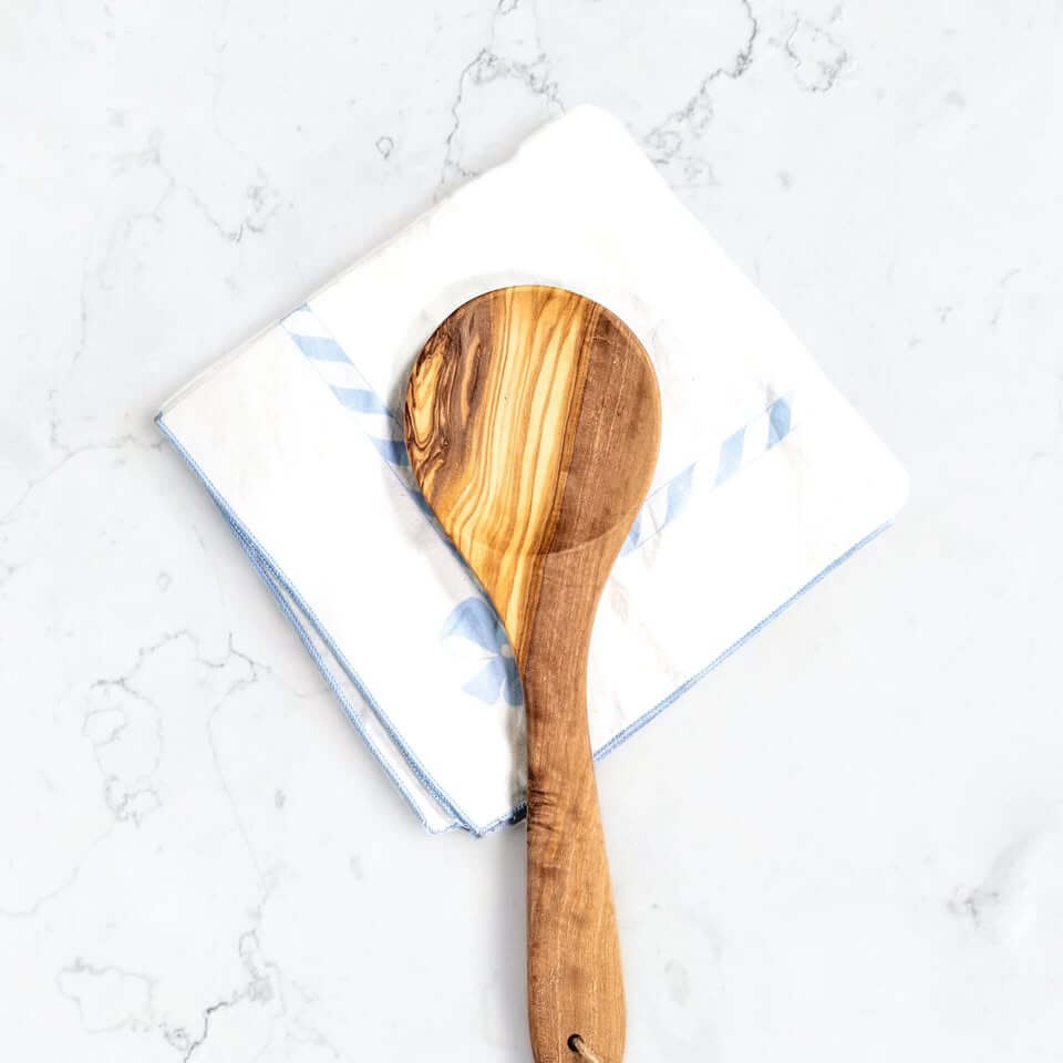 Cuillère de cuisine artisanale en bois d'olivier