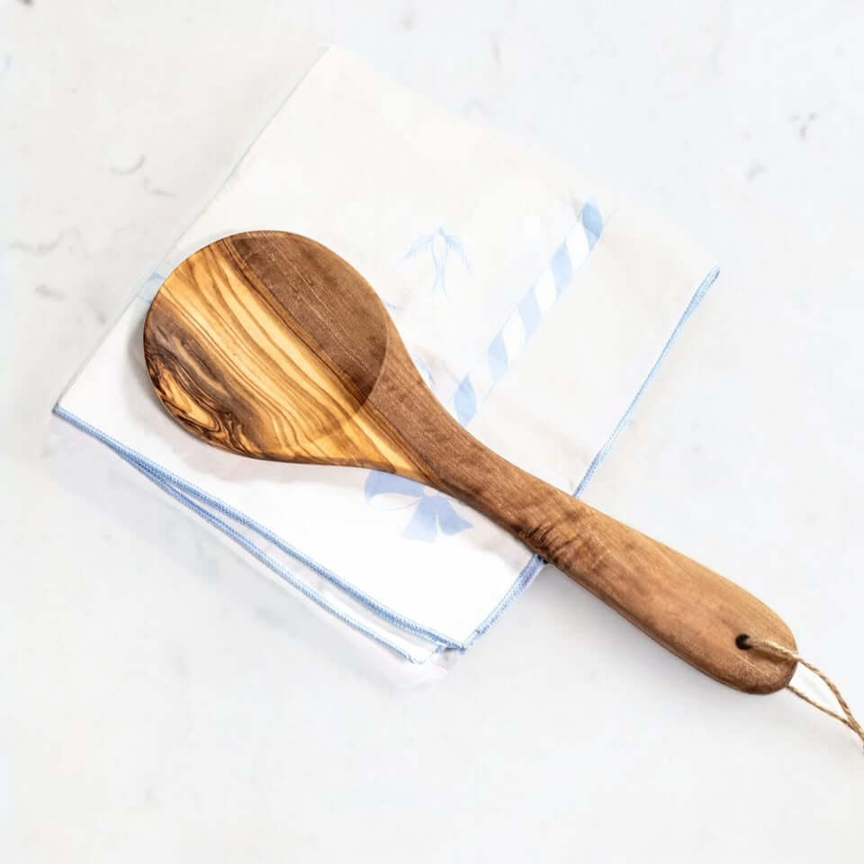 Cuillère de cuisine artisanale en bois d'olivier
