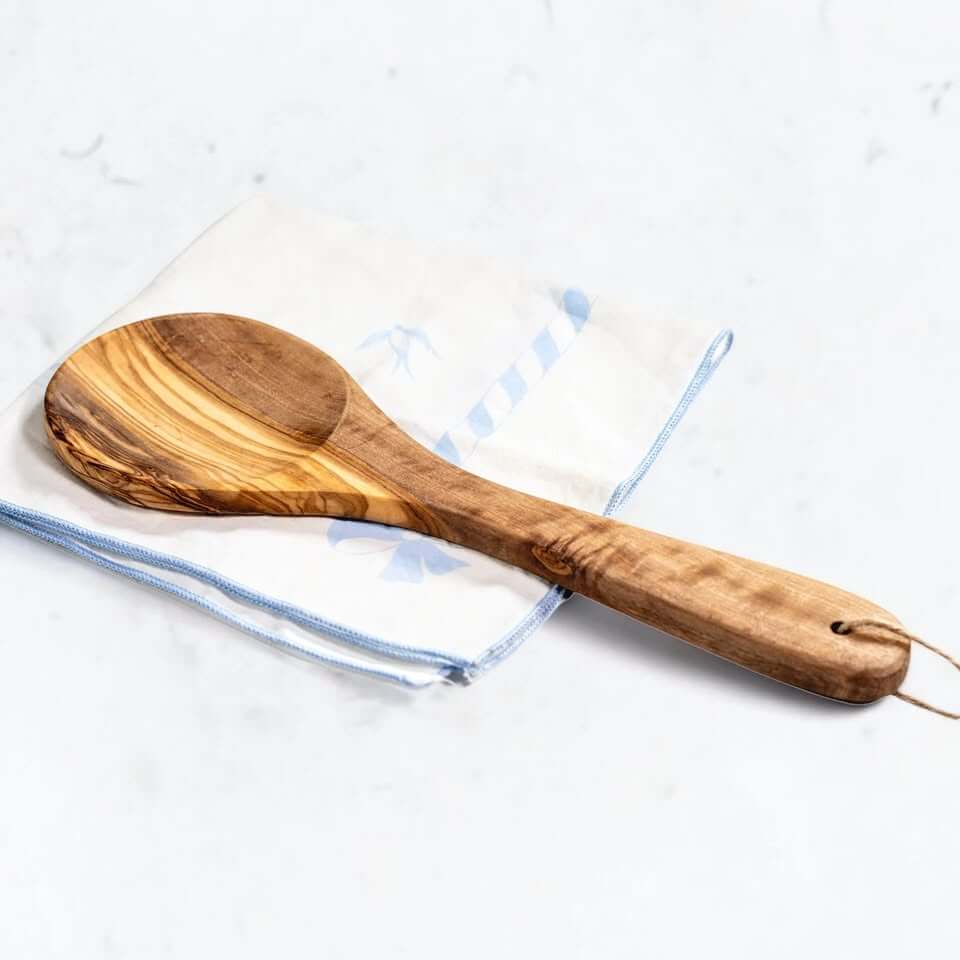 Cuillère de cuisine artisanale en bois d'olivier