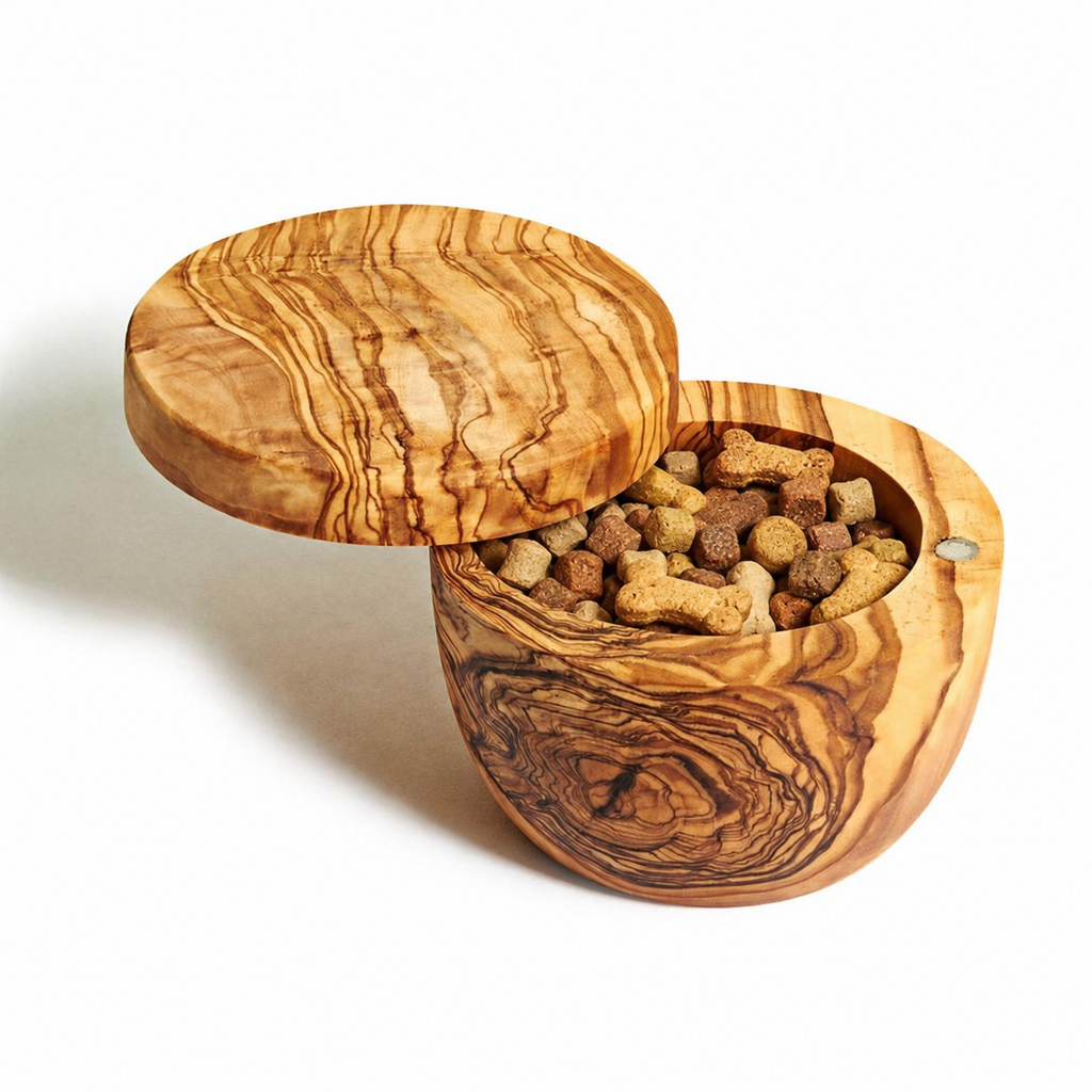 Boîte à friandises artisanale en bois d'olivier