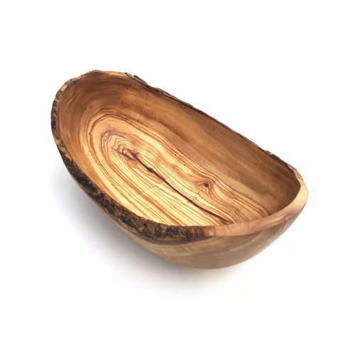 Corbeille élégante en bois d'olivier pour fruits et pain