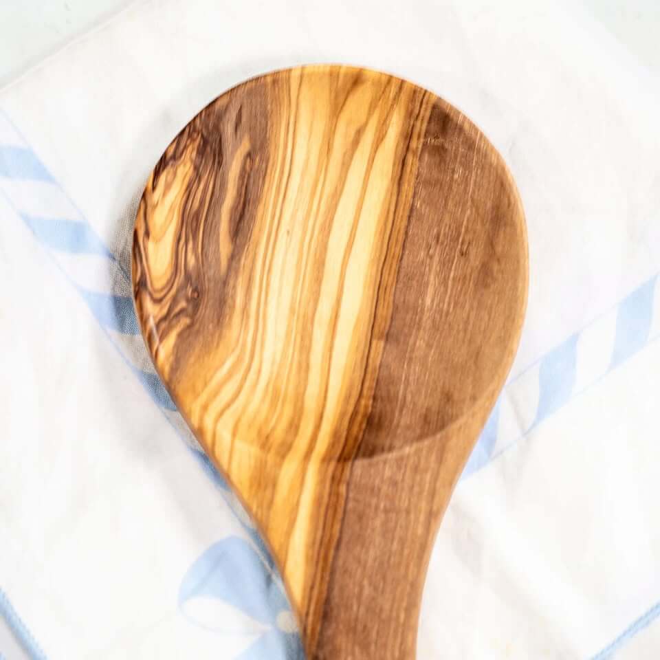 Cuillère de cuisine artisanale en bois d'olivier