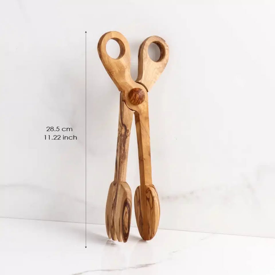 Pinces à toasts en bois d'olivier