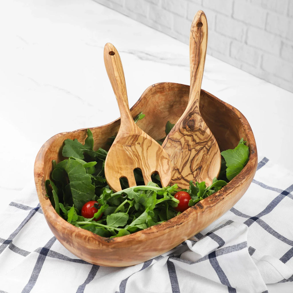 Coupe à fruits rustique en bois d'olivier