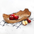 Corbeille à fruits rustique en bois d'olivier 42 cm