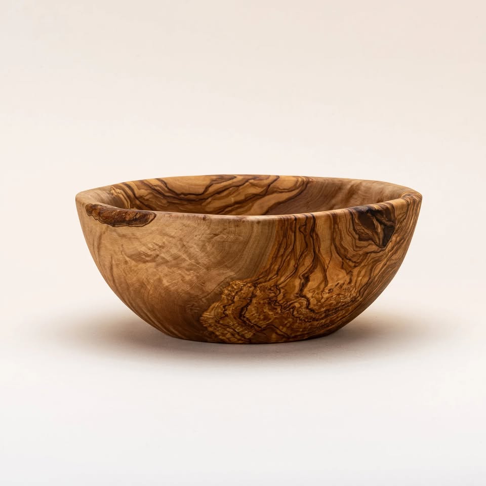 Saladier et coupe à fruits en bois d'olivier 16 cm