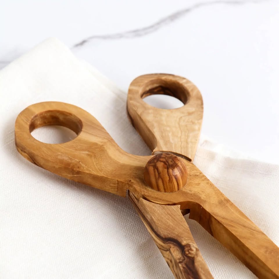 Pinces à toasts en bois d'olivier