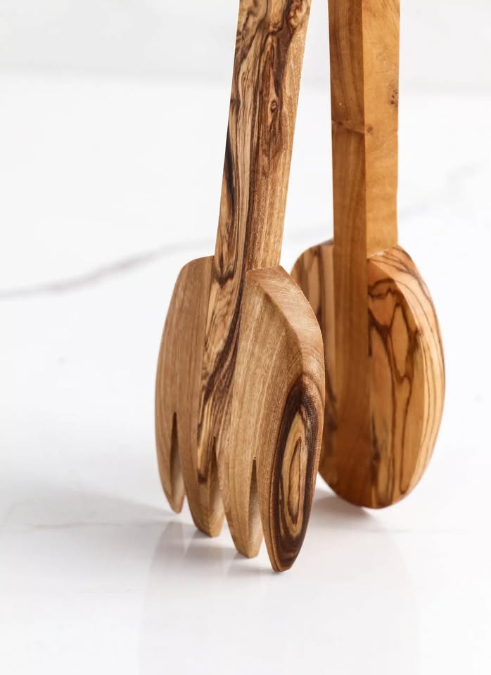 Pinces à toasts en bois d'olivier