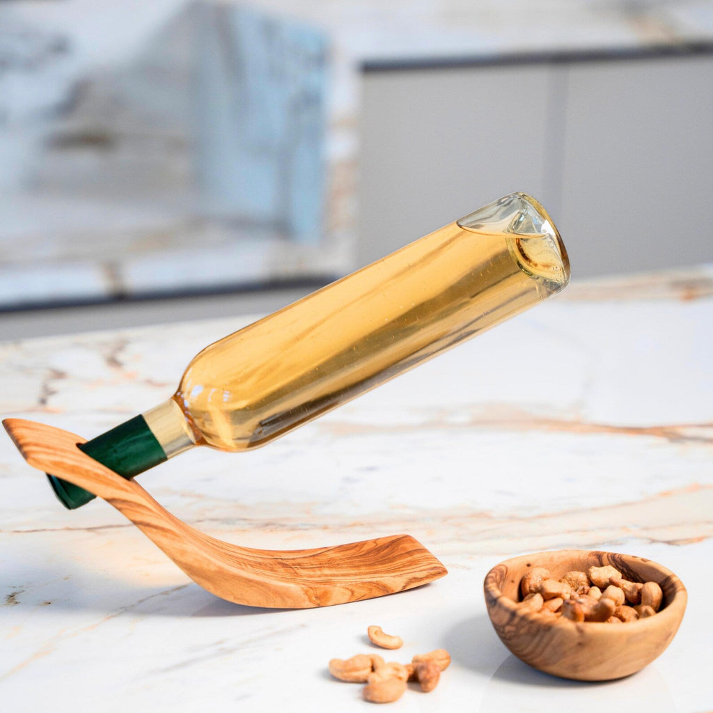 Range-bouteilles en bois d'olivier