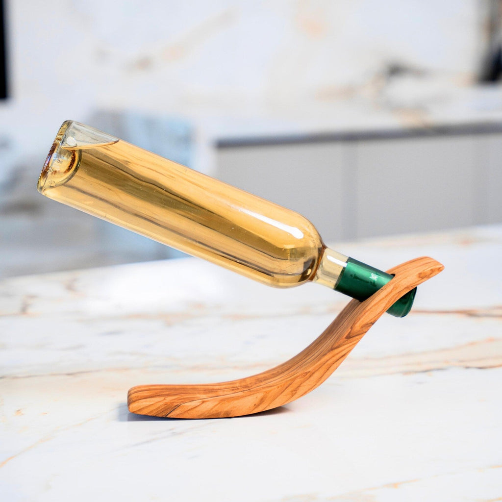 Range-bouteilles en bois d'olivier