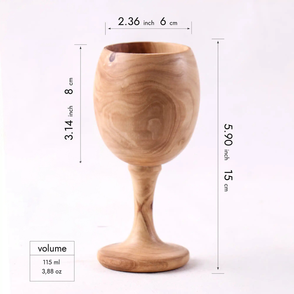 Verre à vin en bois d'olivier
